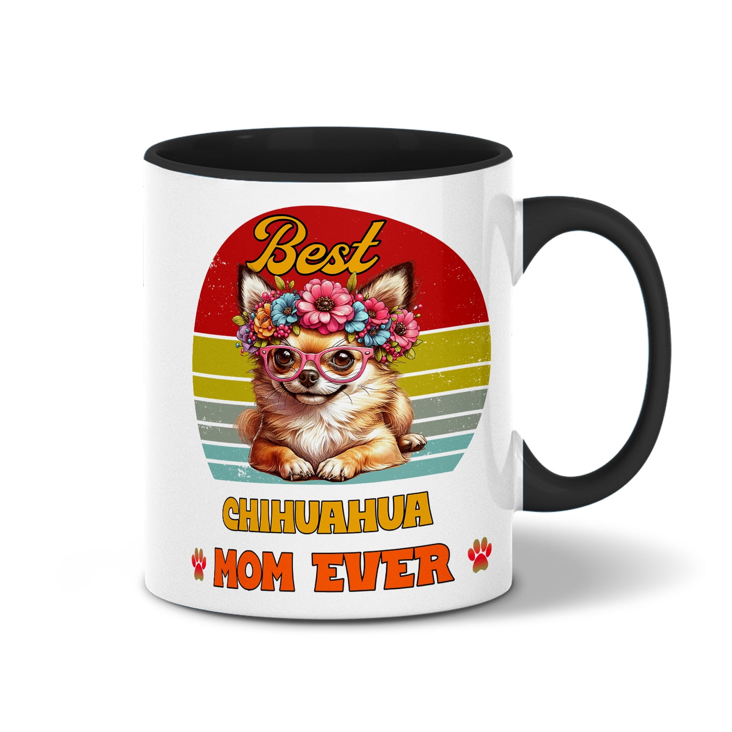 Best Chihuahua Mom Ever Happy Mother's Day 11oz Accent Two-tone Mug Dog ...
