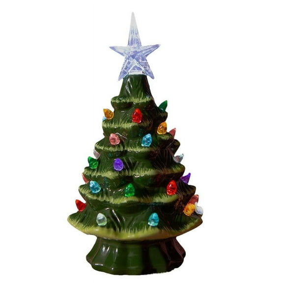 Best Choice Product Ceramic Christmas Tree, Pre-Lit Hand-Painted Tabletop Indoor Holiday Tree, LED Lights