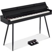 Best Choice Product Modern 88 Key Fully Weighted Desk Style Digital Piano w/ Metal Legs, 3 Sustain Pedal - Black