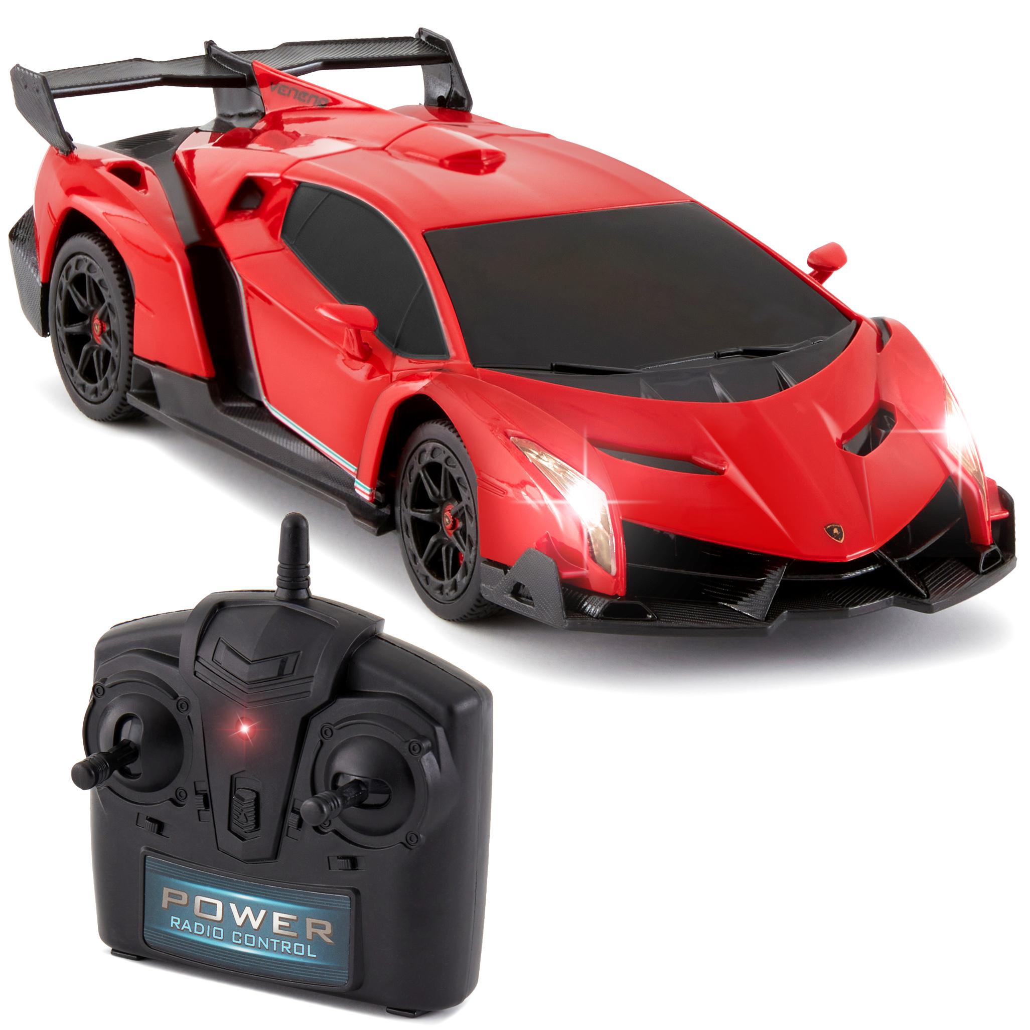 Best Choice Products 1/24 Officially Licensed RC Lamborghini Veneno Sport Racing Car w/ 2.4GHz Remote Control - Red - image 1 of 6
