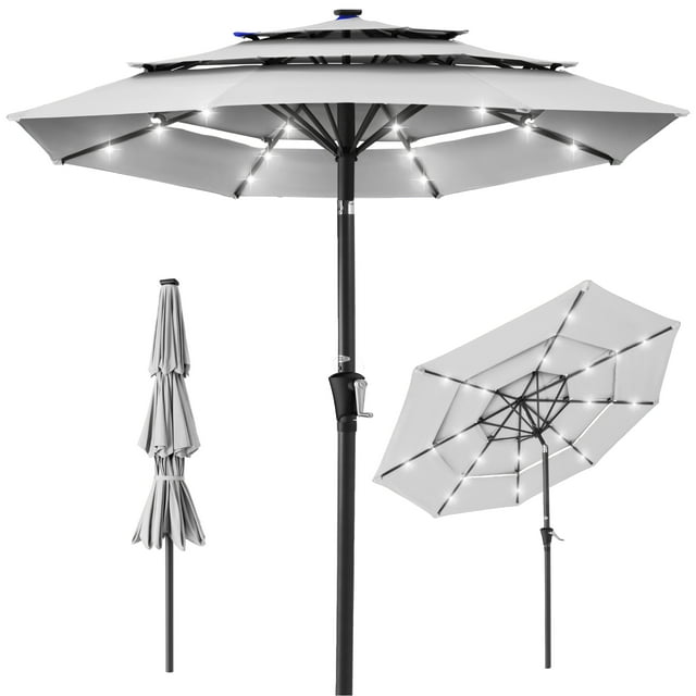 Best Choice Products 10ft Outdoor Solar Powered Patio Umbrella w/ LED