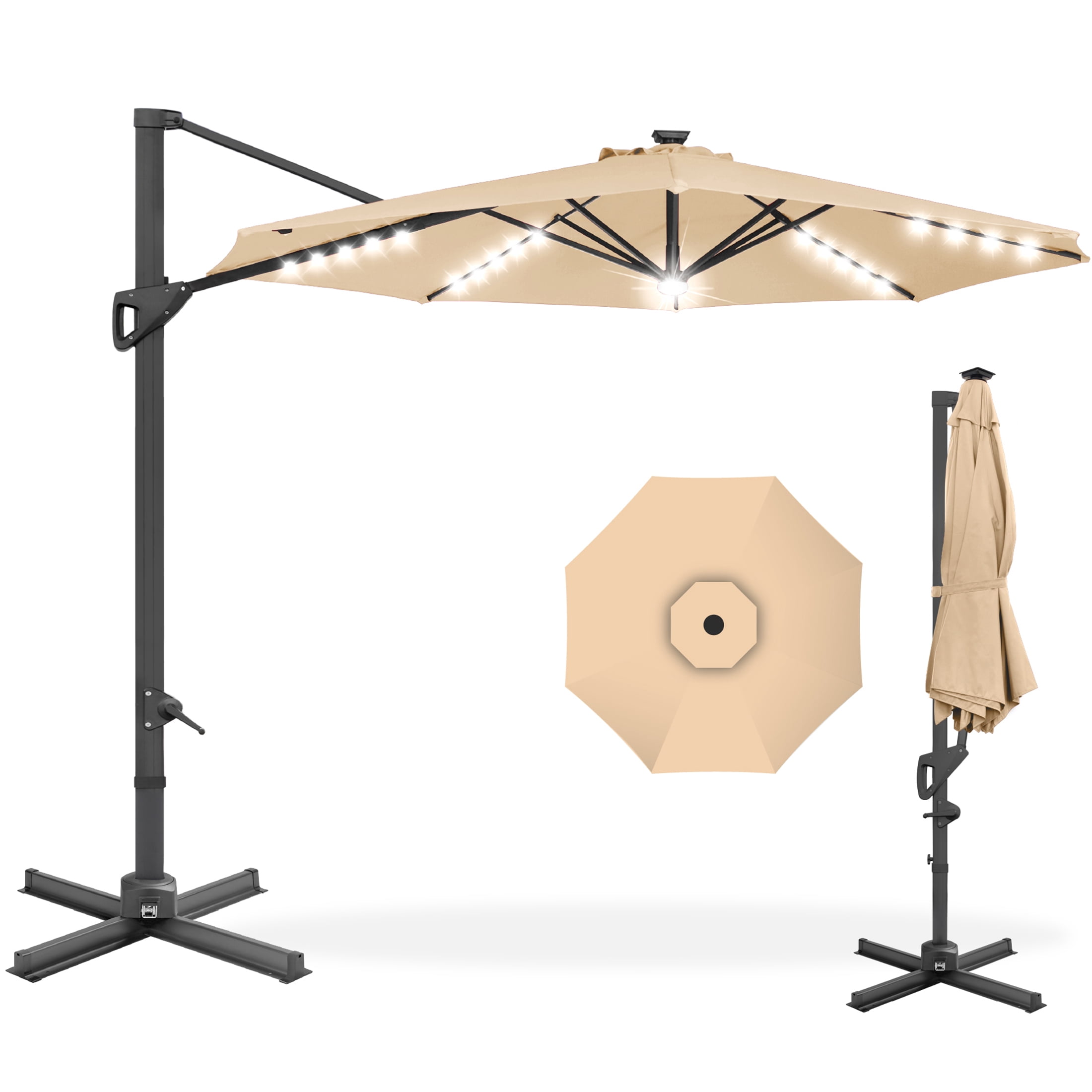 best choice products patio umbrella offset 10 hanging umbrella Outdoor Market with Easy Tilt Adjustment Rotate the umbrella by stepping on the foot Best Choice Products 10 ft.