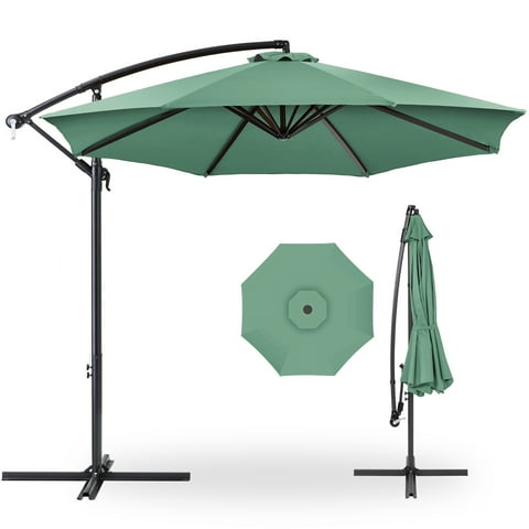 Best Choice Products 10ft Offset Hanging Outdoor Market Patio Umbrella w/ Easy Tilt Adjustment - Seaglass