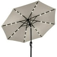 thumbnail image 1 of Best Choice Products 10ft Solar LED Lighted Patio Umbrella w/ Tilt Adjustment, UV-Resistant Fabric - Beige, 1 of 7