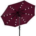 thumbnail image 1 of Best Choice Products 10ft Solar LED Lighted Patio Umbrella w/ Tilt Adjustment, UV-Resistant Fabric - Burgundy, 1 of 8