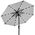 thumbnail image 1 of Best Choice Products 10ft Solar LED Lighted Patio Umbrella w/ Tilt Adjustment, UV-Resistant Fabric - Fog Gray, 1 of 9