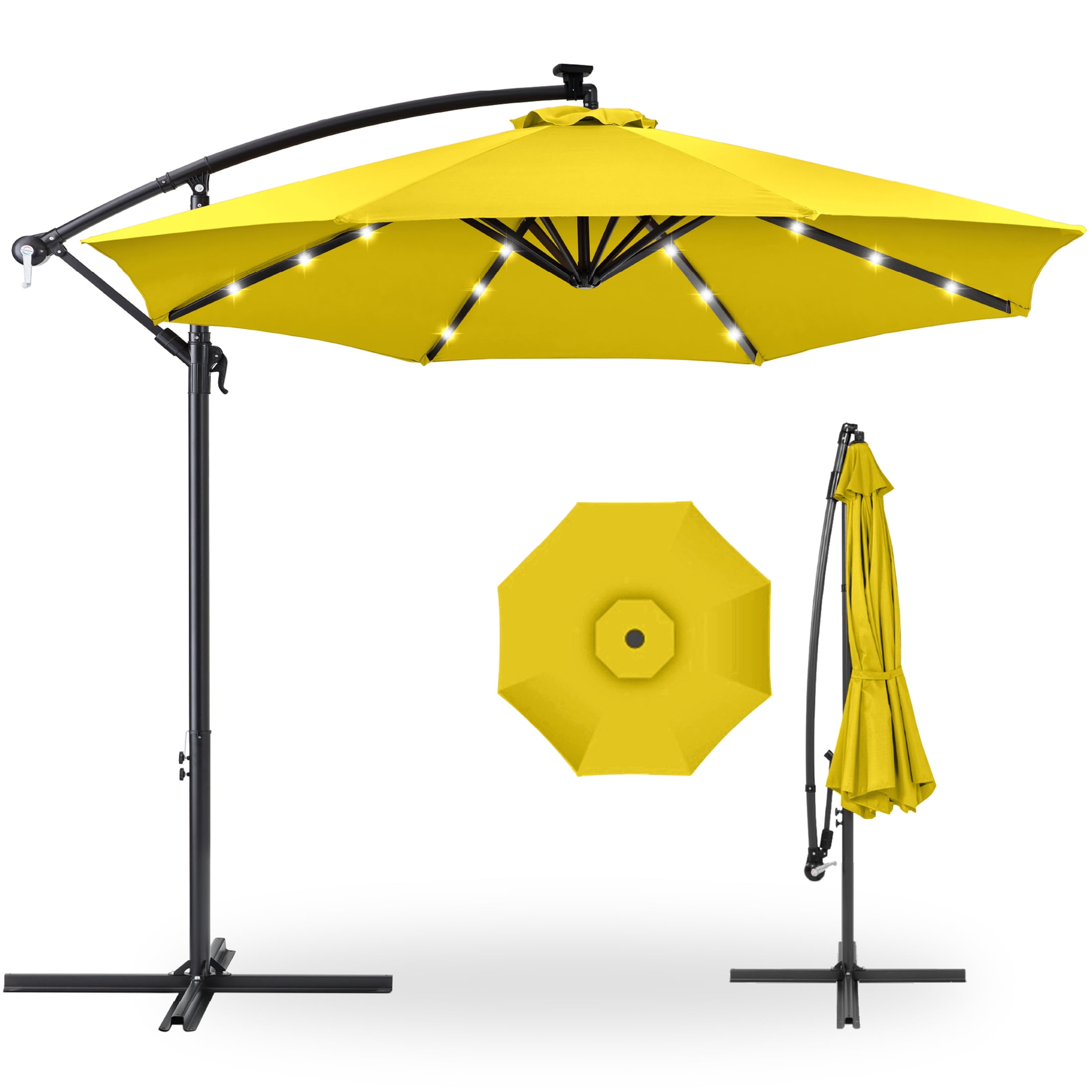 Best Choice Products 10ft Solar LED Patio Umbrella, Offset Hanging