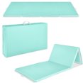 thumbnail image 1 of Best Choice Products 10ftx4ftx2in Folding Gym Mat 4-Panel Gymnastics Workout Floor Mats w/ Handles  Aqua, 1 of 10