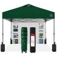 thumbnail image 1 of Best Choice Products 10x10ft Easy Setup Pop Up Canopy, Portable Tent w/ Side Wall, 1-Button Push, Case - Forest Green, 1 of 8