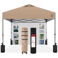 thumbnail image 1 of Best Choice Products 10x10ft Easy Setup Pop Up Canopy, Portable Tent w/ Side Wall, 1-Button Push, Case - Tan, 1 of 9