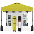 thumbnail image 1 of Best Choice Products 10x10ft Easy Setup Pop Up Canopy, Portable Tent w/ Side Wall, 1-Button Push, Case - Yellow, 1 of 8