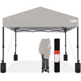 thumbnail image 1 of Best Choice Products 10x10ft Easy Setup Pop Up Canopy w/ 1-Button Setup, Wheeled Case, 4 Weight Bags - Light Gray, 1 of 10