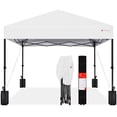 thumbnail image 1 of Best Choice Products 10x10ft Easy Setup Pop Up Canopy w/ 1-Button Setup, Wheeled Case, 4 Weight Bags - White, 1 of 10