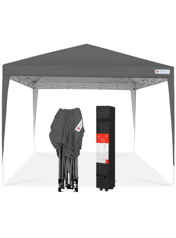 Best Choice Products 10x10ft Pop Up Canopy Outdoor Portable Adjustable Instant Gazebo Tent w/ Carrying Bag - Dark Gray
