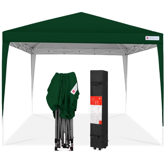 Best Choice Products 10x10ft Pop Up Canopy Outdoor Portable Adjustable Instant Gazebo Tent w/ Carrying Bag - Forest Green