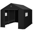 thumbnail image 1 of Best Choice Products 10x8ft Outdoor Fabric Storage Shed, Steel Frame, Dual Roll-Up Zipper Doors, Window - Black, 1 of 8