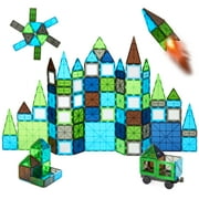 Best Choice Products 110-Piece Kids Magnetic Tiles Set, Educational Building STEM Toy w/ Case - Earth Tone