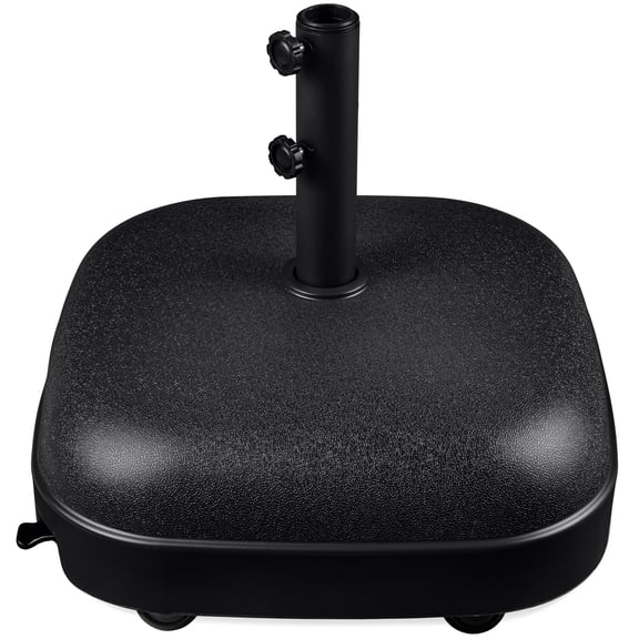 Best Choice Products 123lb Capacity Fillable Mobile Umbrella Base for Patio, Deck, 4 Wheels - Dome Square Black