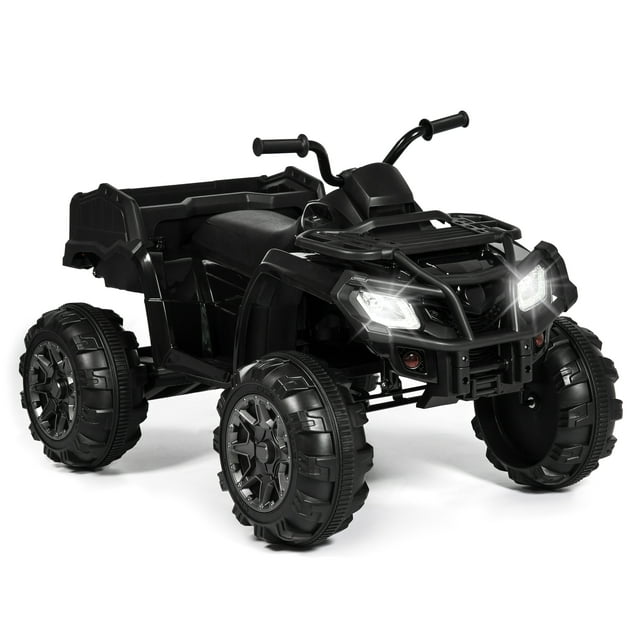 Best Choice Products 12V Kids Powered ATV Quad 4-Wheel Ride On Car w/ 2 Speeds, Spring Suspension, MP3, Storage - Black