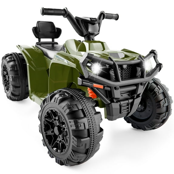 Best Choice Products 12V Kids Ride-On ATV Quad w/ Bluetooth, 2.4mph Max, Treaded Tires, LED Lights, Radio - Army Green