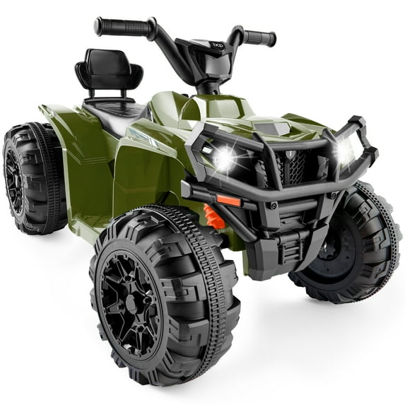 Best Choice Products 12V Kids Ride-On ATV Quad w/ Bluetooth, 2.4mph Max, Treaded Tires, LED Lights, Radio - Army Green