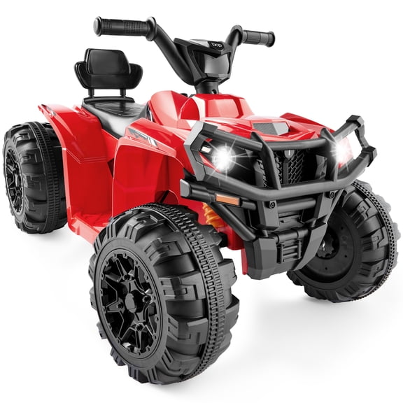 Best Choice Products 12V Kids Ride-On ATV Quad w/ Bluetooth, 2.4mph Max, Treaded Tires, LED Lights, Radio - Red