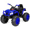 thumbnail image 1 of Best Choice Products 12V Kids Ride-On ATV Quad w/ Bluetooth, 3.7mph Max, Treaded Tires, LED Lights, Radio - Blue, 1 of 7