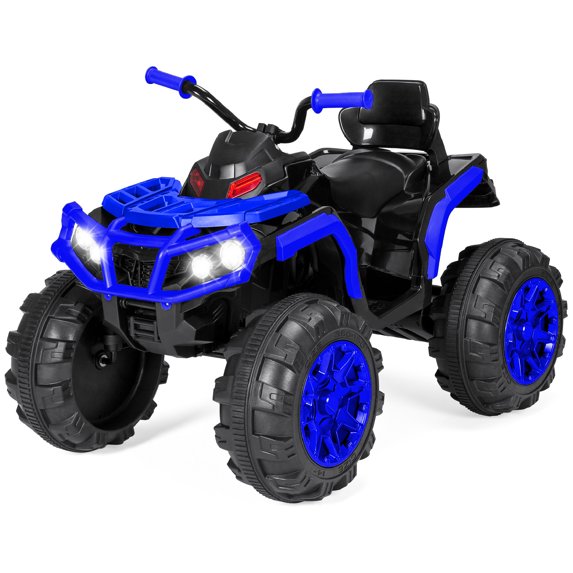 Best Choice Products 12V Kids Ride-On ATV Quad w/ Bluetooth, 3.7mph Max, Treaded Tires, LED Lights, Radio - Blue