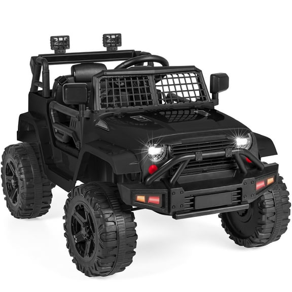 Best Choice Products 12V Kids Ride On Truck Car w/ Parent Remote Control, Spring Suspension, LED Lights - Black