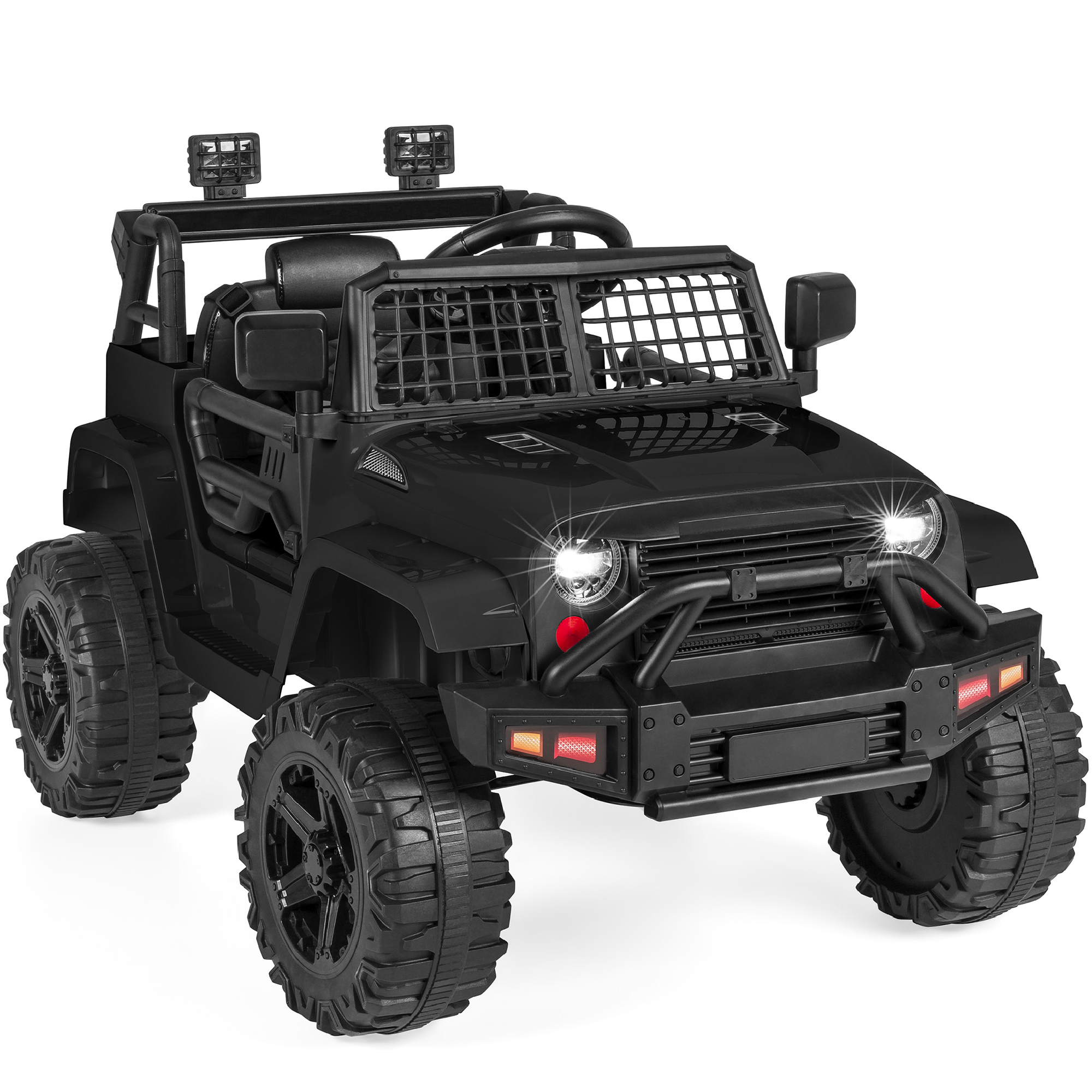Best Choice Products 12V Kids Ride On Truck Car w/ Parent Remote Control, Spring Suspension, LED Lights - Black - image 1 of 8