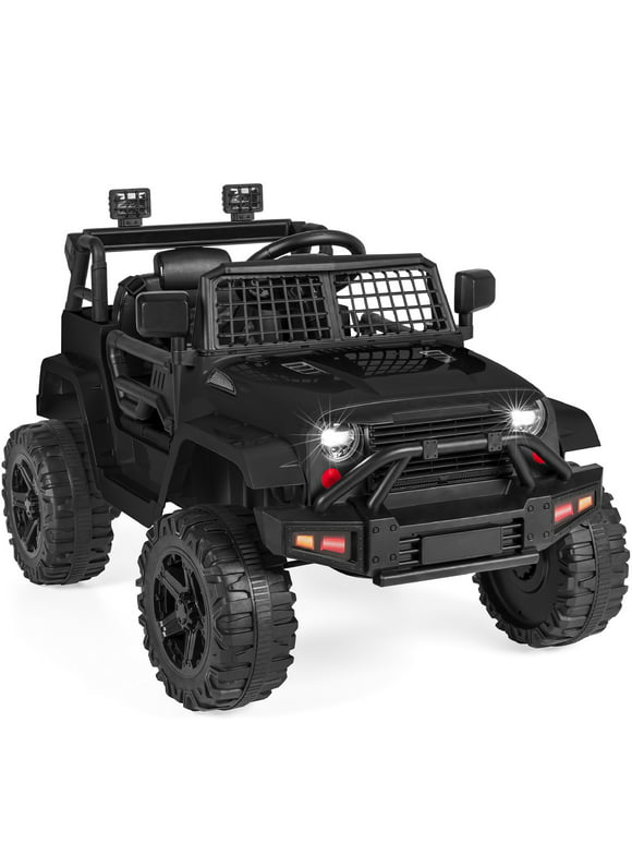 Best Choice Products 12V Kids Ride On Truck Car w/ Parent Remote Control, Spring Suspension, LED Lights - Black