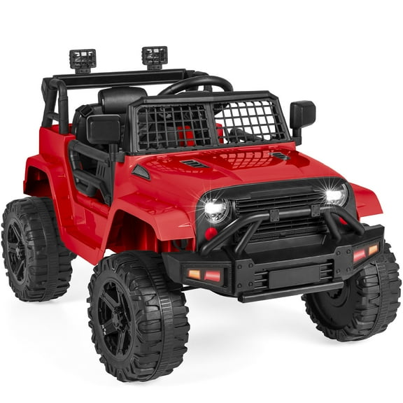 Best Choice Products 12V Kids Ride On Truck Car w/ Parent Remote Control, Spring Suspension, LED Lights - Red