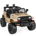 thumbnail image 1 of Best Choice Products 12V Kids Ride On Truck Car w/ Parent Remote Control, Spring Suspension, LED Lights - Sand, 1 of 8