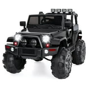 Best Choice Products 12V Kids Ride On Truck Car w/ Remote Control, Spring Suspension, Bluetooth, LED Lights - Black