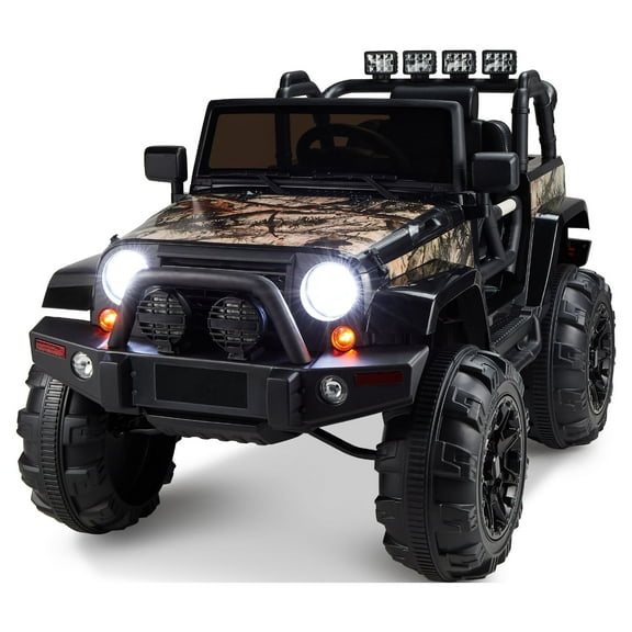 Best Choice Products 12V Kids Ride On Truck Car w/ Remote Control, Spring Suspension, Bluetooth, LED Lights - Camouflage