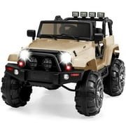 Best Choice Products Jumbo 12V Kids Electric Ride On Car with Parent Remote, Seat Harness, 65 lb Capacity - Sand