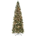thumbnail image 1 of Best Choice Products 12ft Pre-Lit Partially Flocked Pencil Christmas Tree w/ 700 Lights Pine Cones, Foldable Stand, 1 of 8