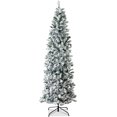 thumbnail image 1 of Best Choice Products 12ft Snow Flocked Artificial Pencil Christmas Tree Holiday Decoration w/ Metal Stand, 1 of 9