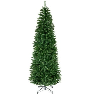 Best Choice Products 12ft Unlit Pencil Christmas Tree, Spruce Style Holiday Decor w/ 1,818 Branch Tips, Metal Base