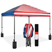 Best Choice Products 12x12ft Easy Setup Pop Up Canopy w/ 1-Button Setup, Wheeled Case, 4 Weight Bags - Gray