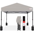 thumbnail image 1 of Best Choice Products 12x12ft Easy Setup Pop Up Canopy w/ 1-Button Setup, Wheeled Case, 4 Weight Bags - Light Gray, 1 of 8