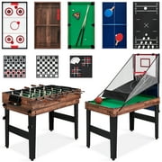 Best Choice Products 13-in-1 Combo Game Table Set w/ Ping Pong, Foosball, Basketball, Hockey, Archery - Dark Brown