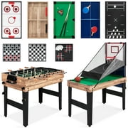 Best Choice Products 13-in-1 Combo Game Table Set w/ Ping Pong, Foosball, Basketball, Hockey, Archery - Natural