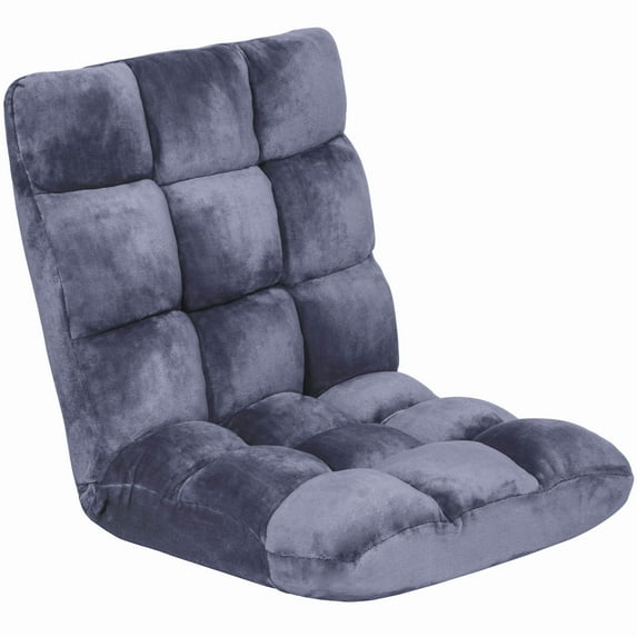 Best Choice Products 14-Position Folding Adjustable Memory Foam Cushioned Padded Gaming Floor Sofa Chair - Lilac Gray