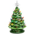 thumbnail image 1 of Best Choice Products 15in Ceramic Christmas Tree, Pre-lit Hand-Painted Holiday Decor w/ 64 Lights - Green w/ Multicolor Bulbs, 1 of 7