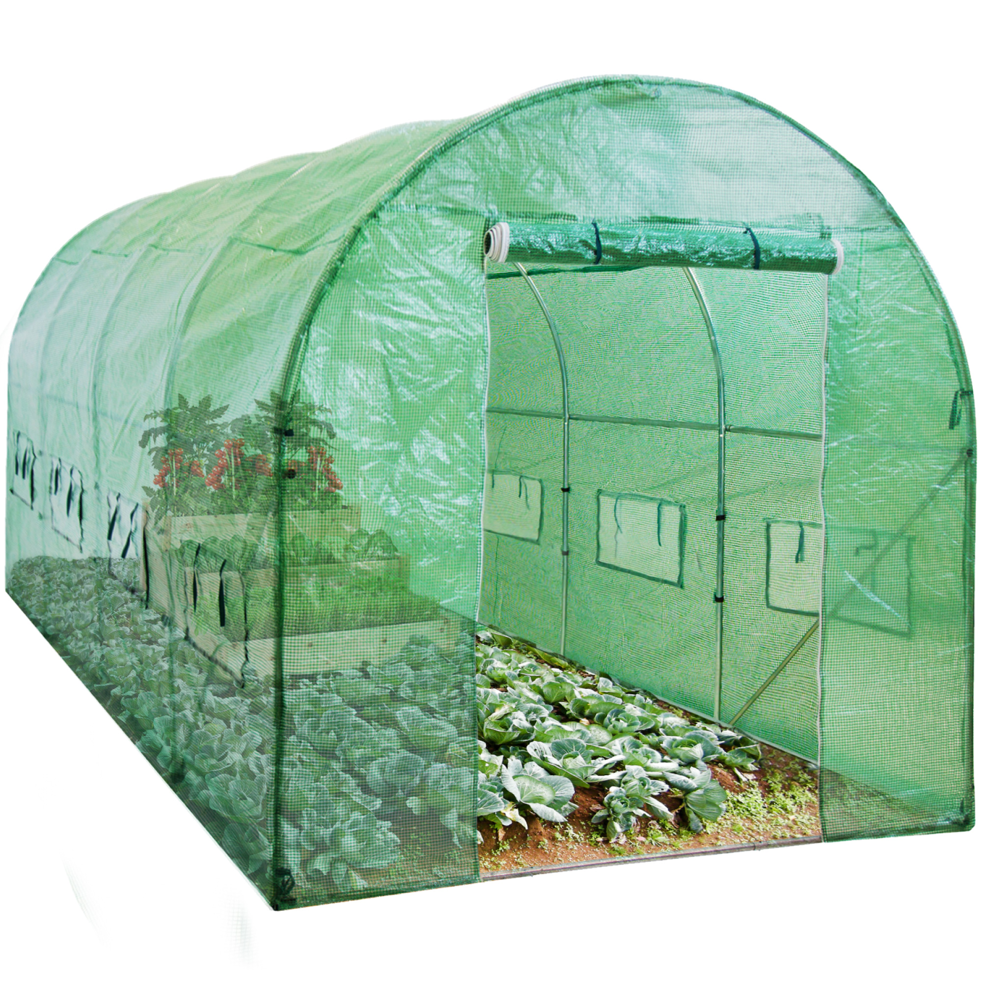 Best Choice Products 15x7x7ft Walk-In Greenhouse Tunnel, Garden Accessory Tent w/ 8 Roll-Up Windows, Zippered Door - image 1 of 6