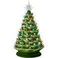 thumbnail image 1 of Best Choice Products 18in Ceramic Christmas Tree, Pre-lit Hand-Painted Holiday Decor w/ 93 Multicolor Bulbs - Green, 1 of 9