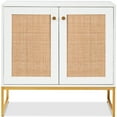 thumbnail image 1 of Best Choice Products 2-Door Rattan Storage Cabinet, Accent Furniture, Cupboard w/ Non-Scratch Foot Pads - White, 1 of 7