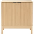 thumbnail image 1 of Best Choice Products 2-Door Reeded Storage Cabinet w/ Soft-Close Doors, Multipurpose Accent Furniture - Natural, 1 of 9