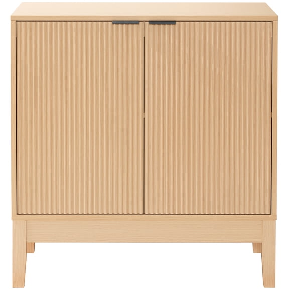 Best Choice Products 2-Door Reeded Storage Cabinet w/ Soft-Close Doors, Multipurpose Accent Furniture - Natural